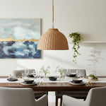 Load image into Gallery viewer, Welanery Dome Pendant Light - Modern Rattan Shade Lamp for Dining Room