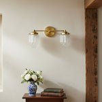 Afbeelding laden in galerijweergave, Tierlux glazen kaptafelverlichting - Art deco badkamerarmatuur met wolkenkrabberlampenkappen