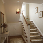 Afbeelding laden in galerijweergave, TF Camillo Mozaïek Tiffany Glas Hanglamp - Vierkante Lantaarn Lampenkap - Ambachtelijk Woondecoratie Accessoire