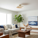 Cargar imagen en el visor de la galería, Lámpara de techo moderna de vidrio con montaje empotrado Vega - Globo tintado champán para pasillo