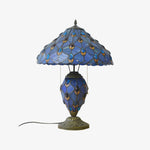 Load image into Gallery viewer, TF Tivanny Art Deco Stained Glass Table Lamp - Vintage Style for Bedroom or Living Room