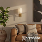 Afbeelding laden in galerijweergave, Orvane lineaire wandlamp moderne gesmede wandlamp voor woonkamer
