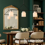 Load image into Gallery viewer, Hanton Modern Linear Hanging Light – Damp Rated for Kitchen & Bathroom