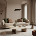 Afbeelding laden in galerijweergave, Aurelia Hanglamp - Sculpturaal Metalen Frame met Strakke Lampenkap voor Eetkamer en Hal