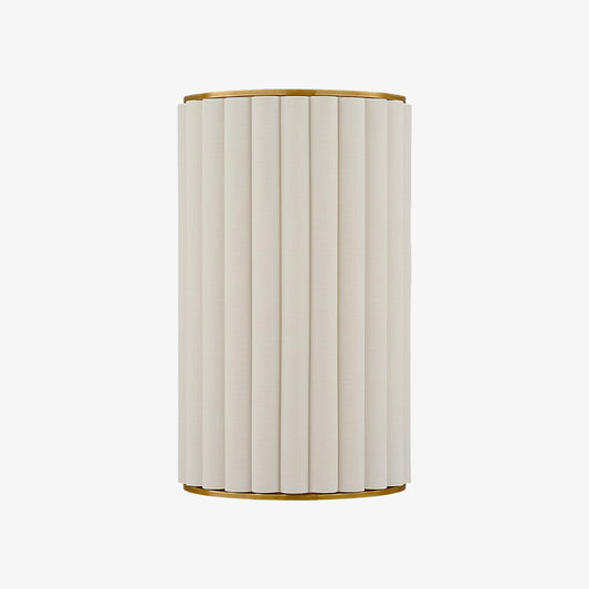 Lámpara de Pared Duova con Borde Ondulado - Latón Antiguo con Tela de Lino Adecuada para Sala y Dormitorio