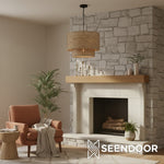 Afbeelding laden in galerijweergave, Harland Beachy Natuurlijke Rotan Dubbele Trommel Hanglamp