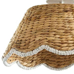 Afbeelding laden in galerijweergave, Boheemse stijl schelpvormige rotan plafondlamp met vlakke montage