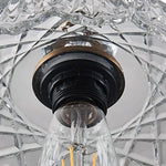 Charger l’image dans la visionneuse de la galerie, Suspension Verdoma en laiton vintage avec verre transparent - Lampe suspendue fleur pour salle à manger et espaces de vie