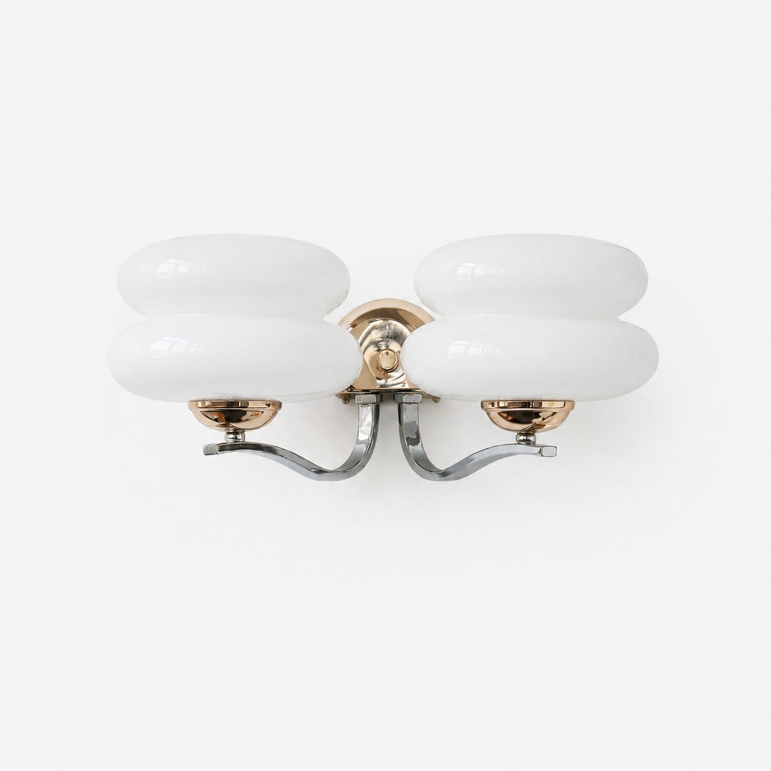 Wandlamp met dubbele laag melkglas