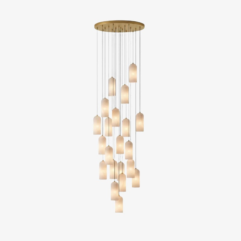 Alabresca Mid Century Alabaster Pendant Light – Multi Head Hanging Lamp for Kitchen Island