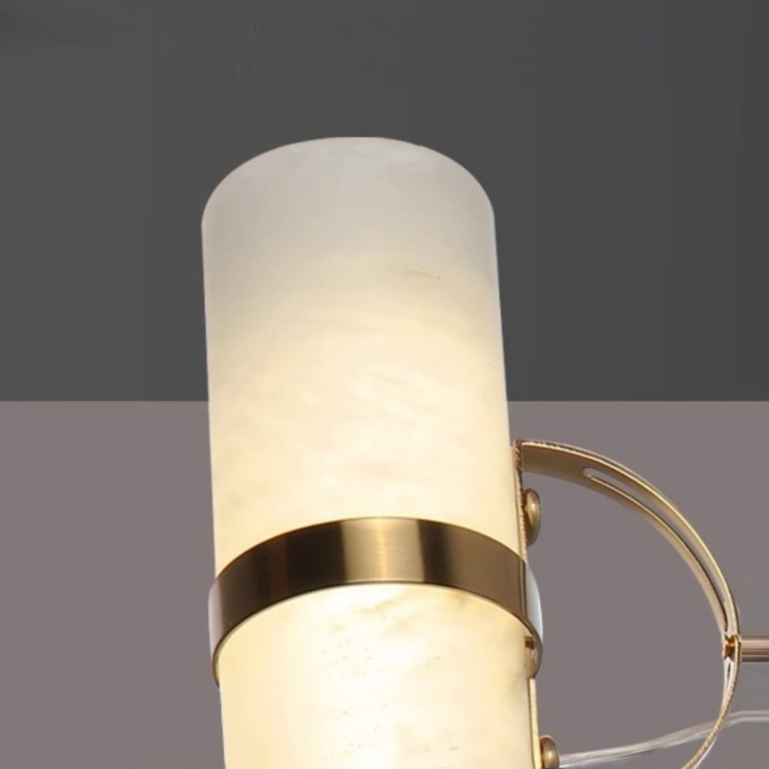 Mini zylindrische Alabaster-Pendelleuchte