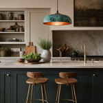 Load image into Gallery viewer, Aerugix Vintage Hammered Copper Dome Pendant Light - Natural Metallic Finish for Dining Room