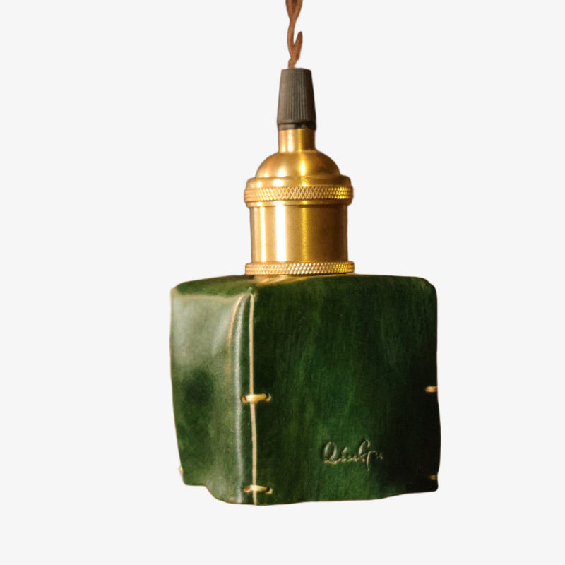 Hand-Shaped Leather Pendant Light