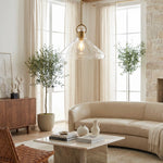 Afbeelding laden in galerijweergave, Lumicona Brede Kegel Hanglamp – Helder Glazen Ontwerp met Industriële Stijl voor Keukens U17