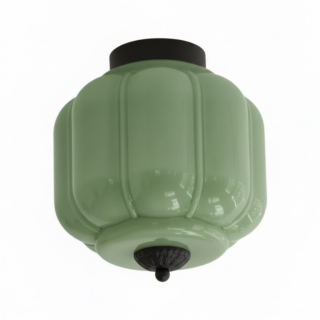 Vintage Eloise Milk Glass Flush Mount Ceiling Light - Vintage Charm Soft Glow