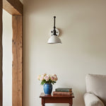 Load image into Gallery viewer, Conique Metal Vintage Industrial Swing Arm Wall Lamp - Adjustable Dome Shade for Study
