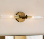 Load image into Gallery viewer, Bravira Ribbed Glass Wall Lamp - Tube Metal Light in Classic Finishes
