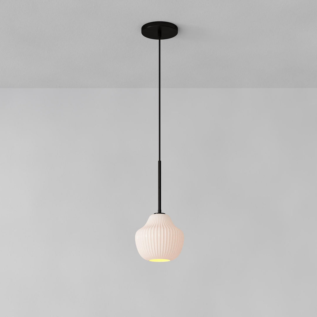 Rivrona Ribbed Pendant – Modern Ribbed Glass Light with Metal Finish