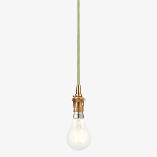Lámpara Colgante Moderna de Latón Plaitar - Lámpara de Techo Minimalista con Cable Trenzado para Pasillos