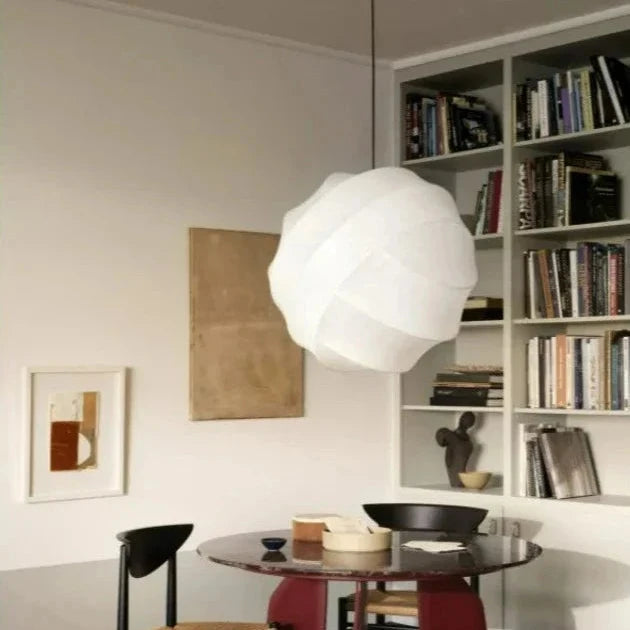 Lampada a Sospensione a Sfera in Seta Wabi Sabi Japandi