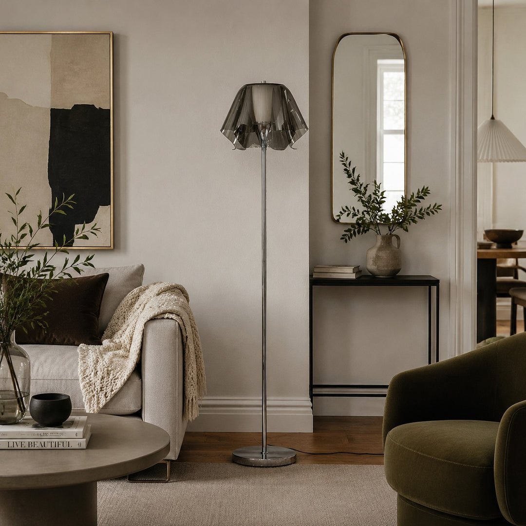 Lampadaire Bauhaus en acrylique en forme de fleur pour salons