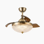 Bild in die Galerieansicht laden, Antique brass retractable ceiling fan light style D