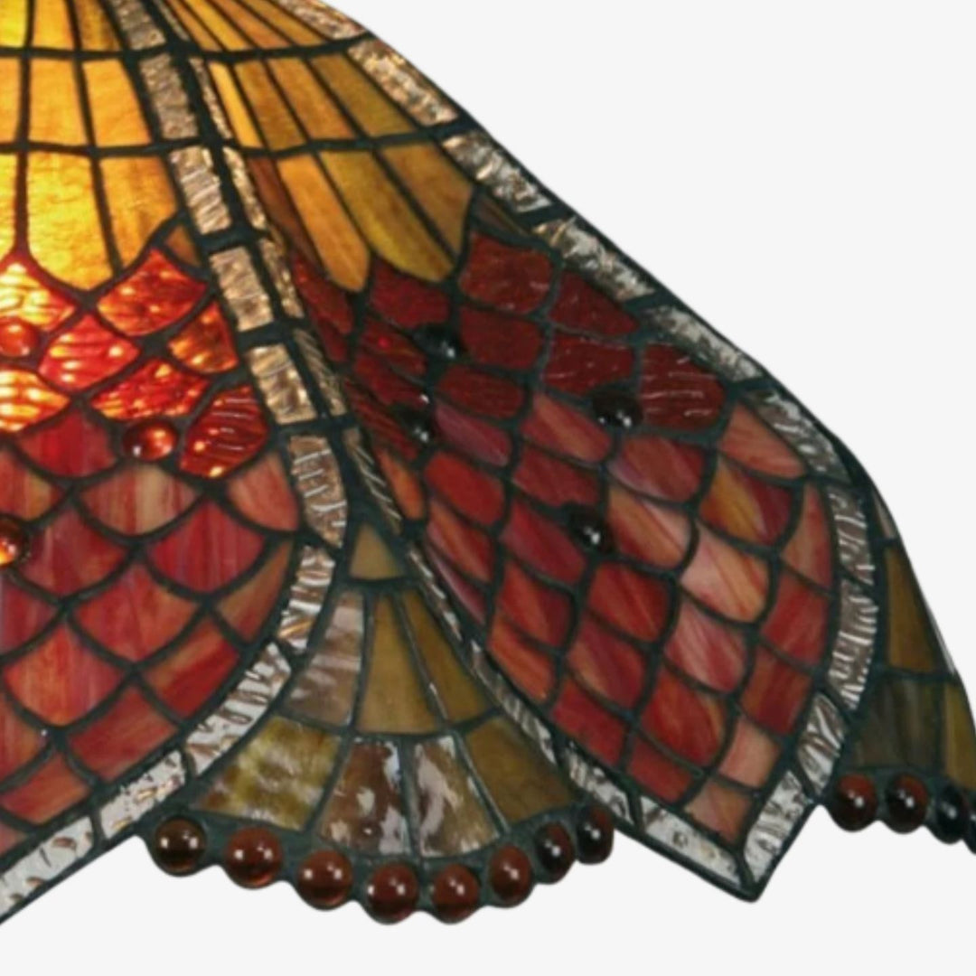 TF Orsino Vintage Art Deco Pendant Light - Textured Glass Lighting for Bedrooms & Halls