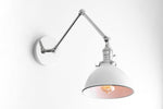 Load image into Gallery viewer, Conique Metal Vintage Industrial Swing Arm Wall Lamp - Adjustable Dome Shade for Study
