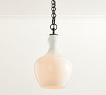 Load image into Gallery viewer, Lawson Glass Pendant Light - Recycled &amp; Milk Glass with Bronze Accent

