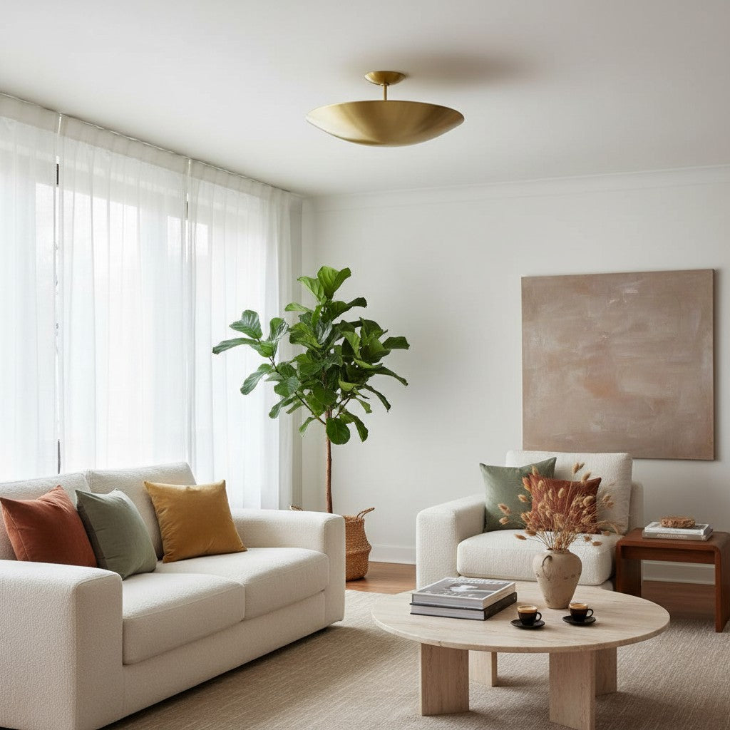 Plafonnier encastré Plara - Luminaire de plafond en métal en forme de dôme arrondi et minimaliste pour couloir