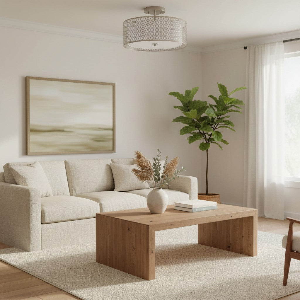 Liorin Geometrische Mesh 3-flammige Deckenleuchte – Metallgewebe-Lampe für Wohnzimmer oder Flur