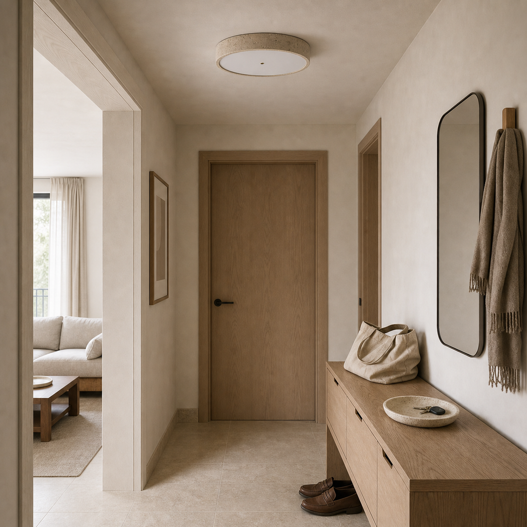 Zenthoris Travertin Deckenleuchte Minimalistische Aufbaudeckenleuchte – Moderne Ambientebeleuchtung für Flur