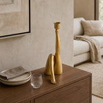 Load image into Gallery viewer, Kickra Modern Designer Candle Holder – Gold Leg-Inspired Sculptural Base for Living Room and Dining Base U22