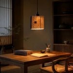 Cargar imagen en el visor de la Galería, Natural Loofah Woven Pendant Lamp Wabi Sabi Patchwork Hanging Light