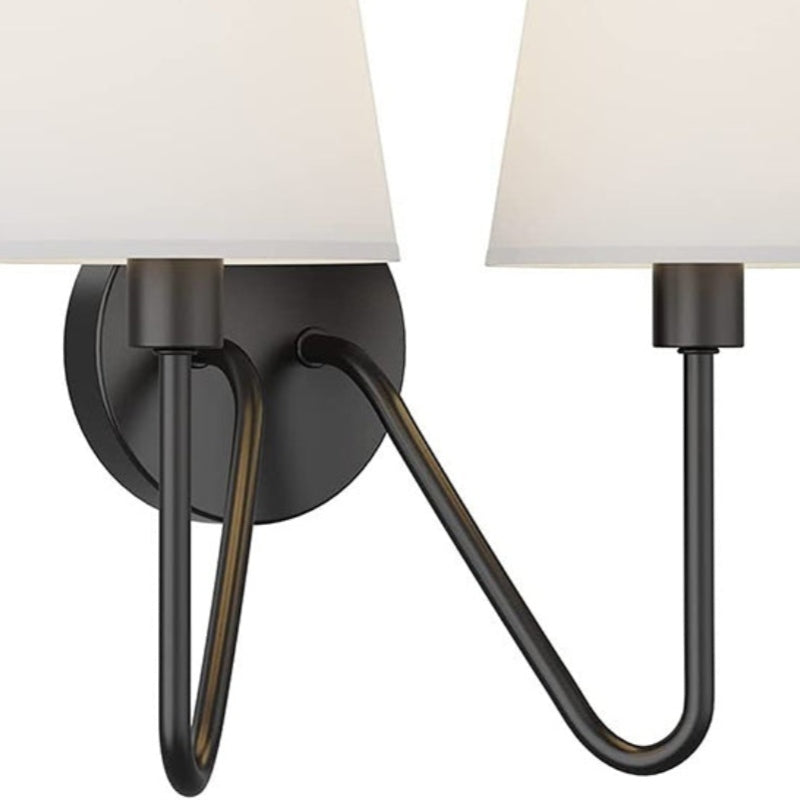 Arcuma Vintage Geïnspireerde Metalen Wandkandelaar - Handgemaakte Stoffen Kap voor Slaapkamer