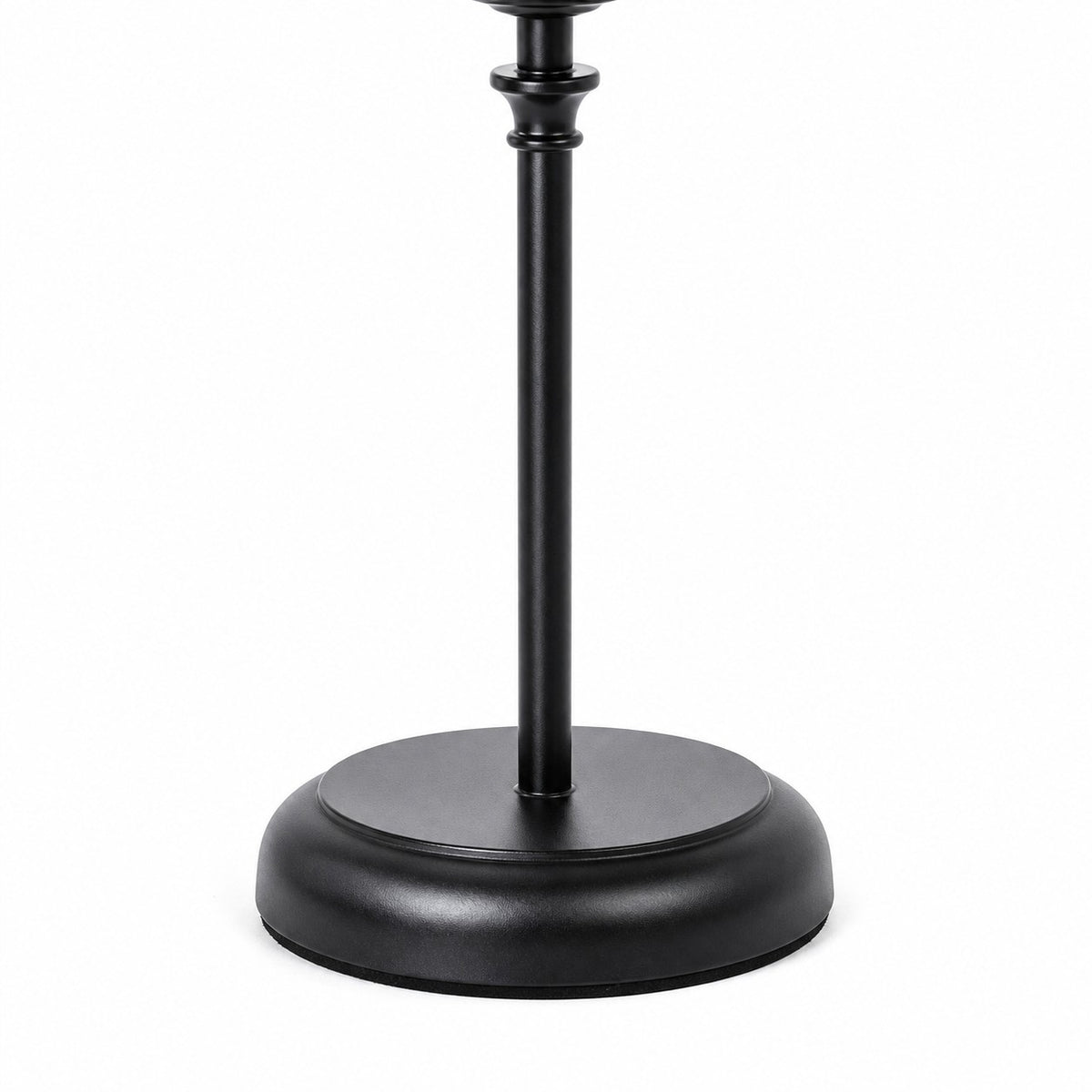 Matte black iron stem and base detail