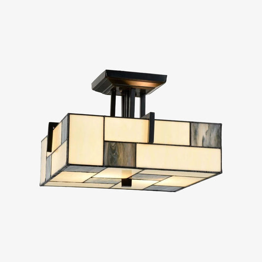 Lámpara de Techo TF Manchester – Luminaria con Vidrio Templado en Estilo Art Deco para Sala o Pasillo