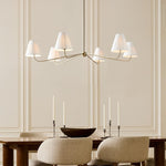 Load image into Gallery viewer, Fibura Metal Modern Linen Shade Linear Chandelier - Clean Lines
