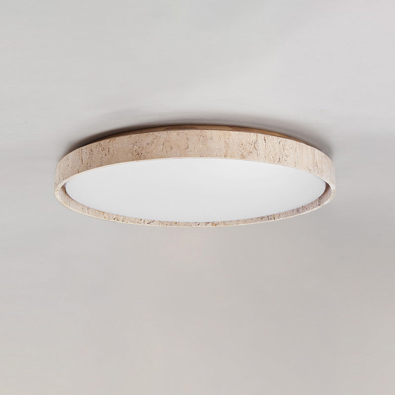 Ultradunne Ronde Travertijn Plafondlamp