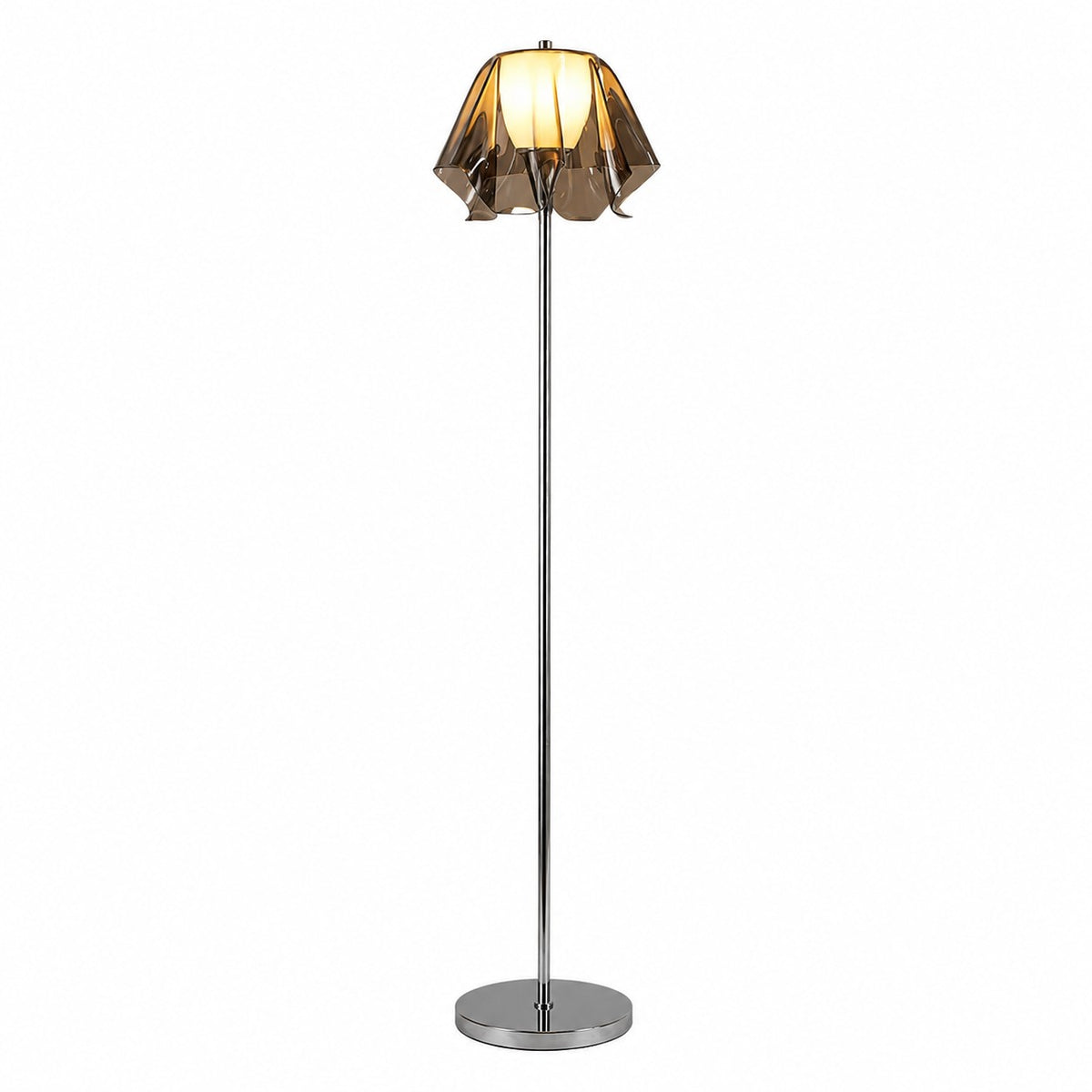 Smoke grey Bauhaus acrylic flower floor lamp product image