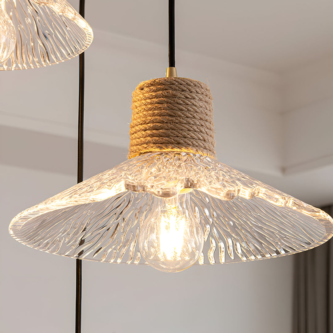 Nordic Hemp Rope Glass Pendant Light