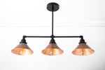 Load image into Gallery viewer, Conique Metal Hand-Aged Copper Chandelier - 3 Light Industrial Pendant - Island Lighting
