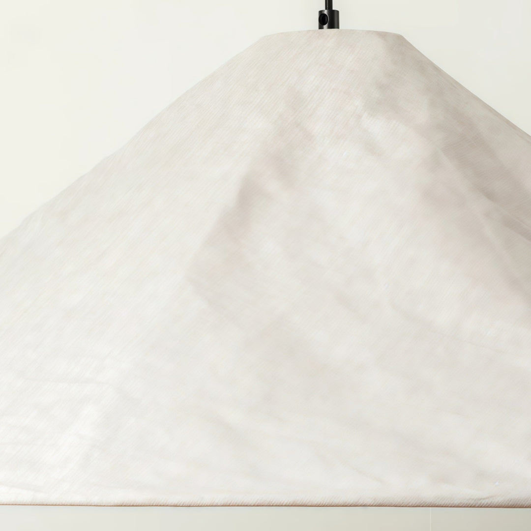 Lámpara colgante de lino plisado texturizado Zalen - Lámpara colgante de estilo tela neutra para dormitorio y sala de estar