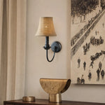 Carica l'immagine nella visualizzazione Galleria, Fabric wall sconce beside framed wall art