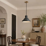 Cargar imagen en el visor de la Galería, Gray metal pendant lamp in a round dining room scene
