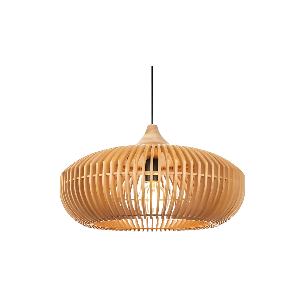 Lámpara Colgante de Madera Japandi Halo Zen