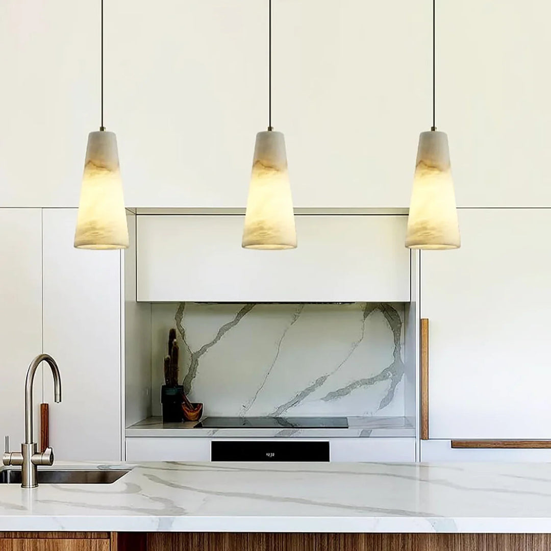 Aurora Säulen Alabaster Pendelleuchte