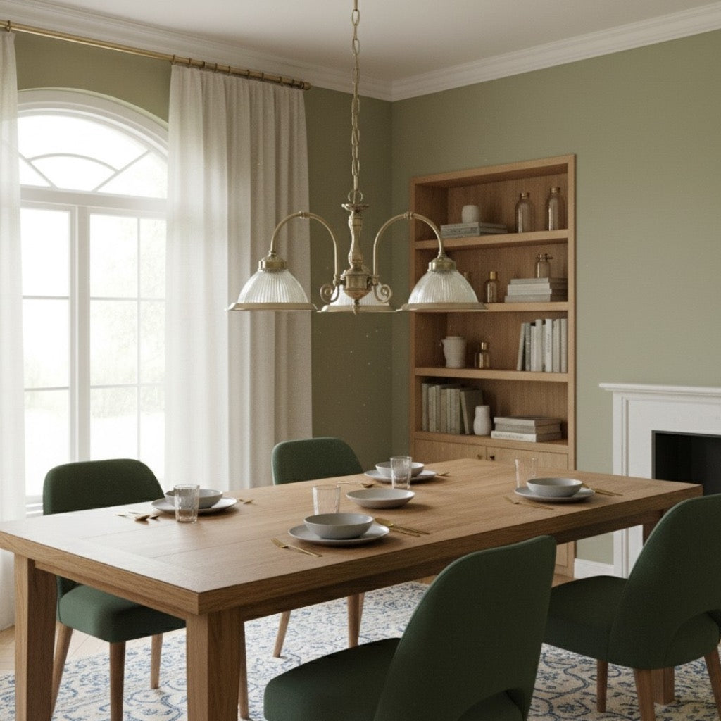 Suspension en verre côtelé TF Vintora – Finition métallique élégante pour cuisines, salles à manger et couloirs