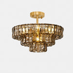 Afbeelding laden in galerijweergave, Franse vintage kroonluchter van geribbeld glas