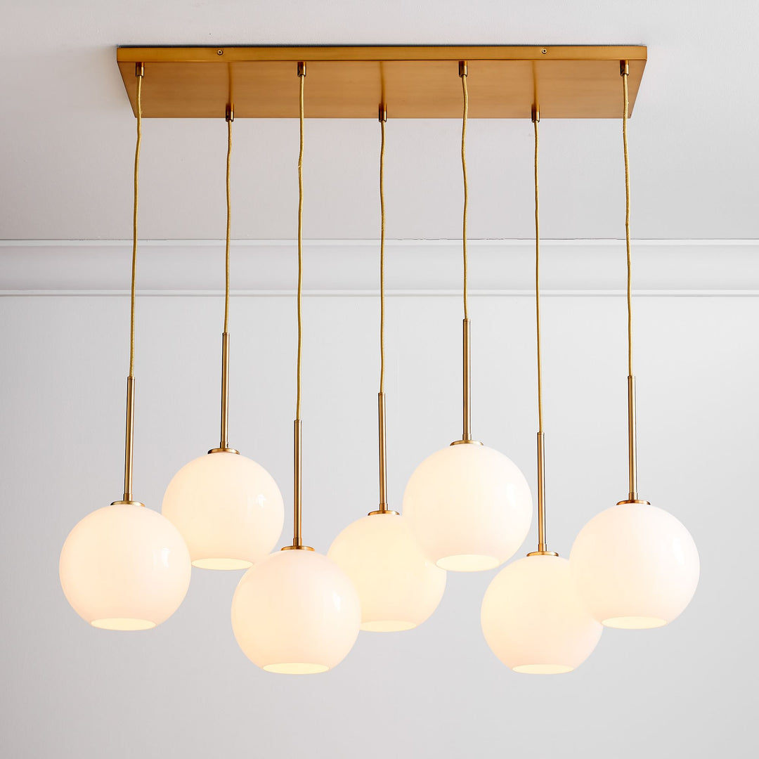 Selvion Elegant 7-Light Globe Chandelier – Glass Pendant Light
